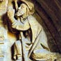 Léon, (Espagne), cathédrale : Cette représentation de saint Jacques, priant à genoux, est rare.